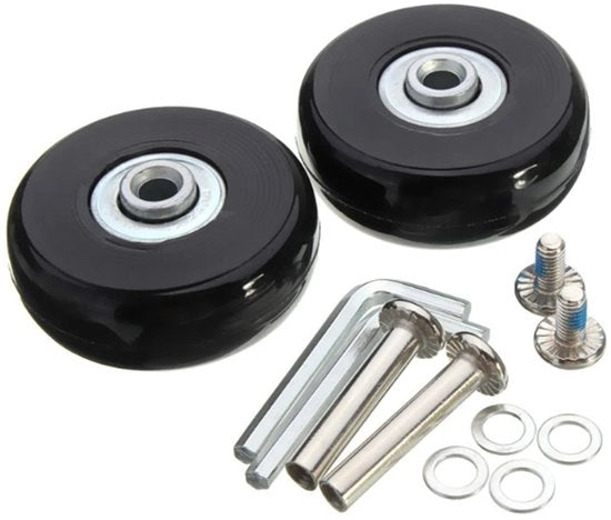 Set di Pneumatici di Rimpiazzo per Bagagli - 2 pezzi - Pneumatici/Rame - Dimensioni 50 x 18 mm - Resistenza a carichi elevati - Inclusi i supporti - Pneumatici per Bagagli