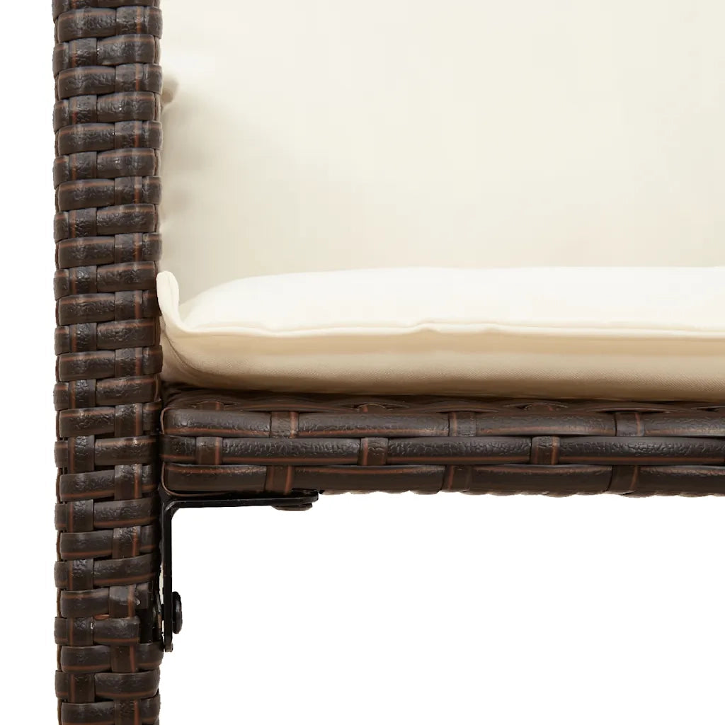 Sgabelli da Bar con Cuscini 2 pz Marroni in Polyrattan 368706