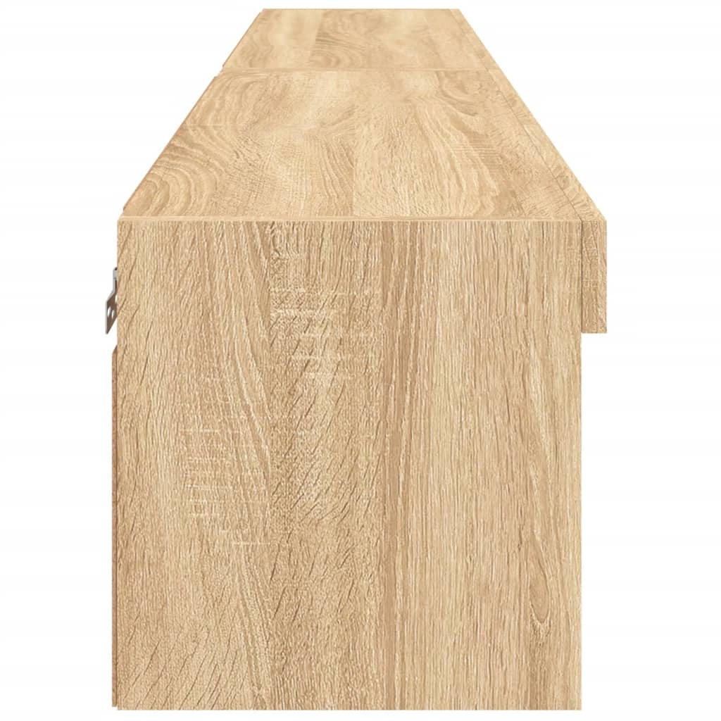 Mobile TV multimediale scaffale TV credenza mobile TV per sala da pranzo soggiorno camera da letto con luci LED 2 pezzi rovere Sonoma 80 x 30 x 30 cm marrone 02_0028879