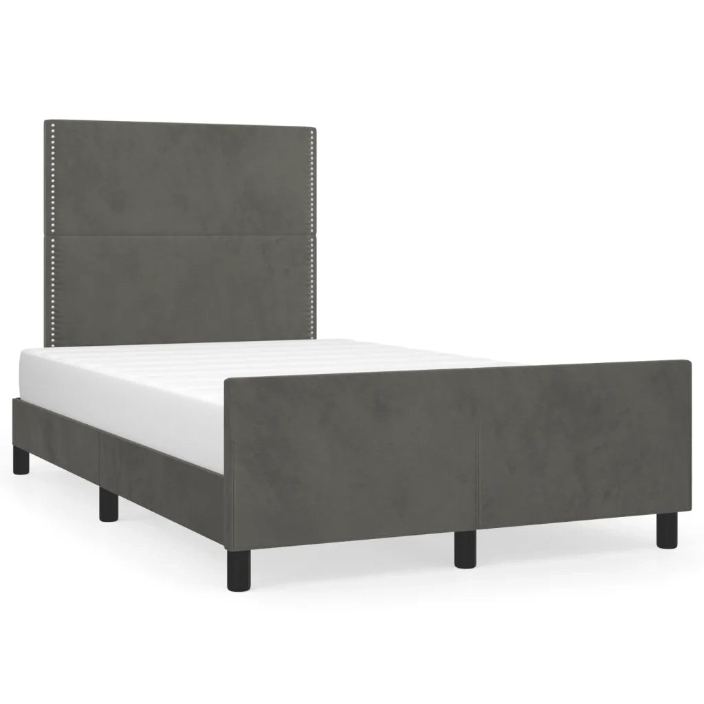 Giroletto senza Materasso Grigio Scuro 120x190 cm Velluto