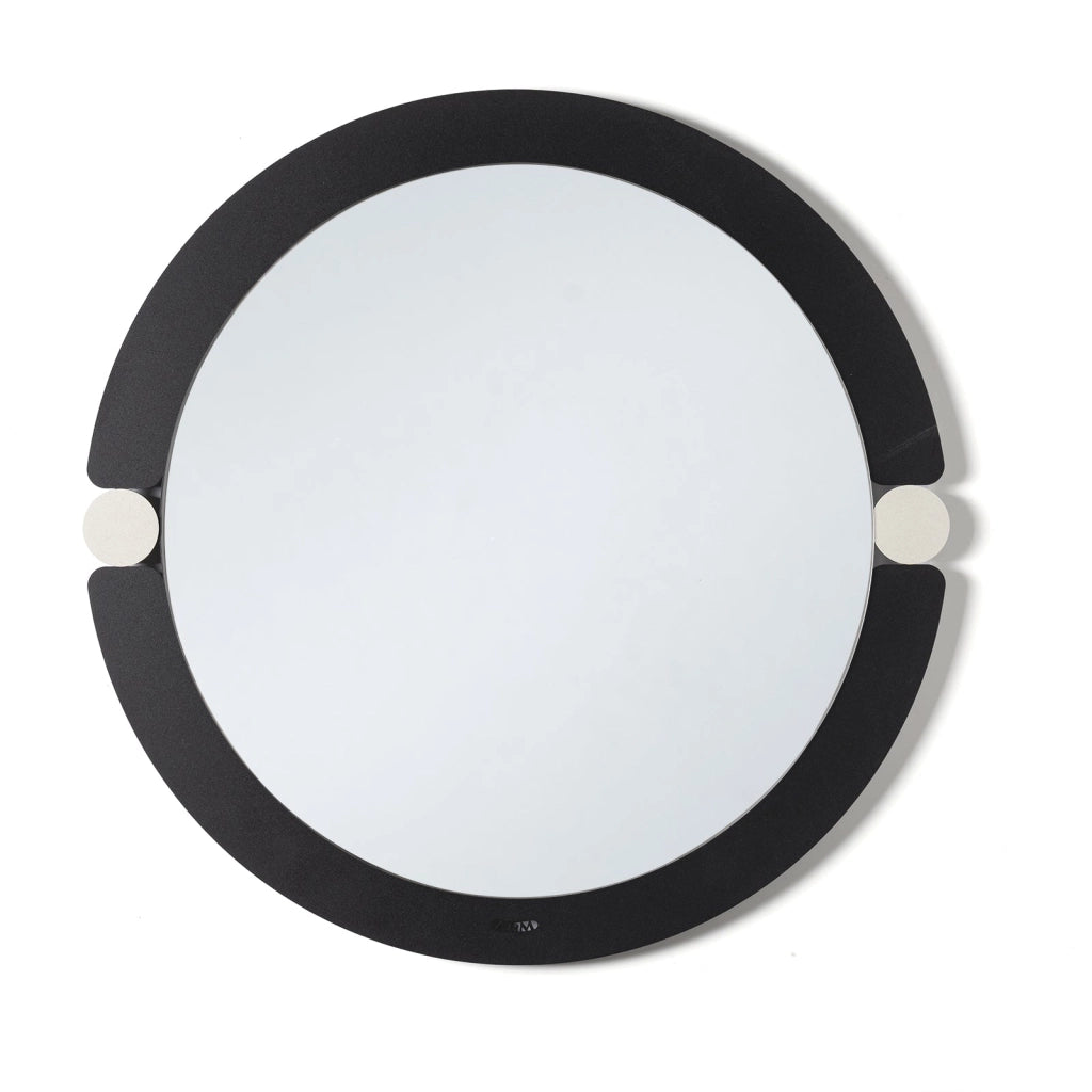 specchio moderno da parete alchimia tondo Fango/avorio in Ferro, vetro per lo specchio  67cm ( 55cm specchio)