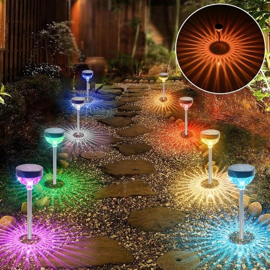 4 lampade solari - 11 modi - IP65 impermeabile - Decorazione del giardino - Illuminazione all'aperto - Patio - Prato - Cortile - Terrazza - Illuminazione esterna - Illuminazione paesaggistica