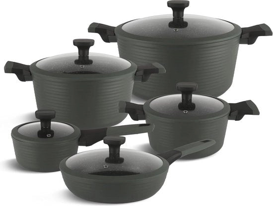 Set di pentole in ceramica da 12 pezzi per induzione - pentole da cucina di alta qualità con superficie antiaderente