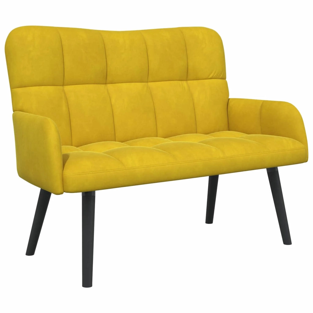 Sofa a Due Posti Giallo 115 x 61 x 87 cm Velluto 42028946
