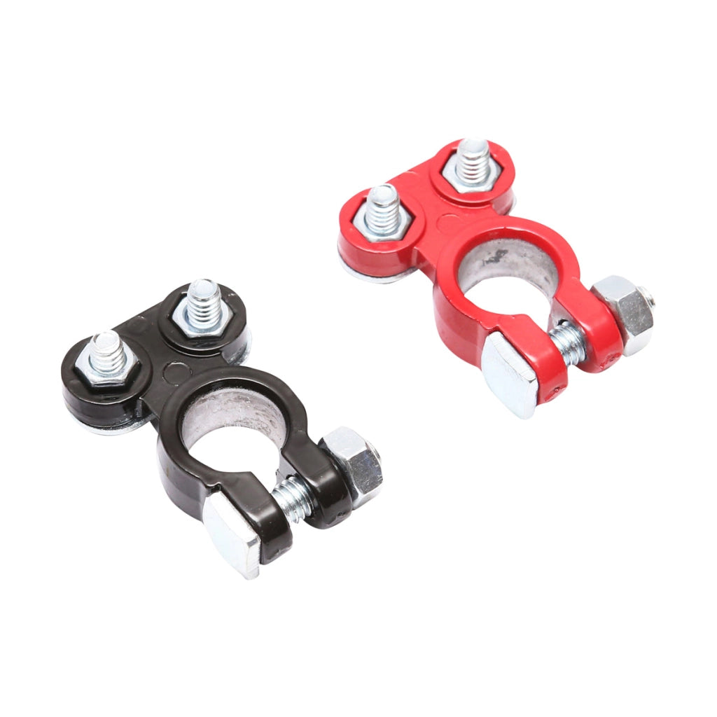 Set di terminali per batteria rossi e neri con morsetto a vite Breckner Germany