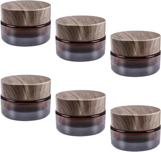 6 flaconcini di crema riciclabili da 20 ml con coperchio in plastica - ideali per cremi e balsami