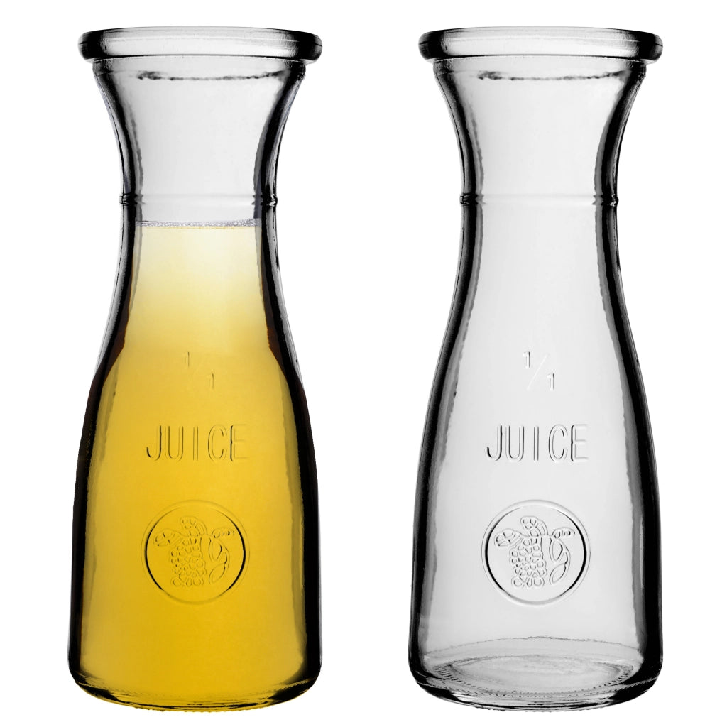 Set di 2 caraffe in vetro KADAX da 250 ml per acqua, acqua e limonata.