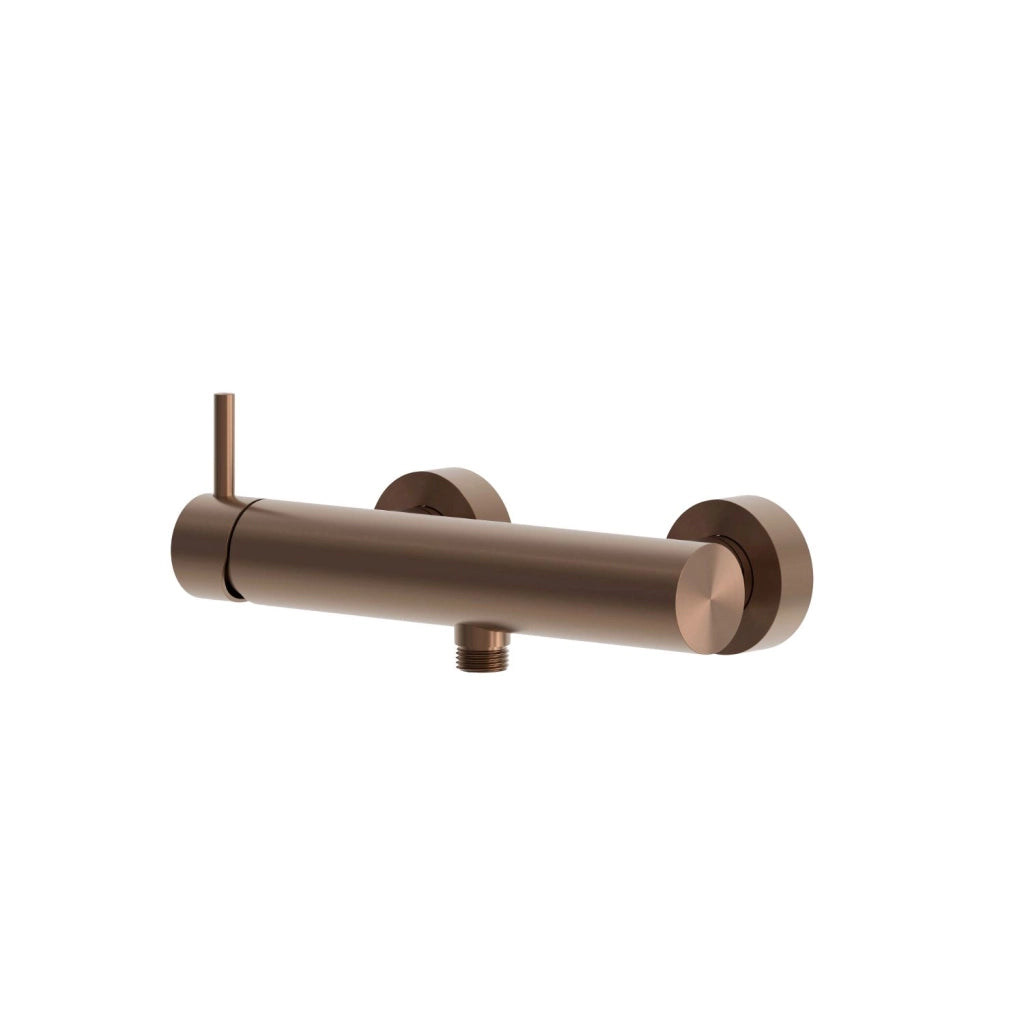 SINED Miscelatore muro doccia in acciaio inox 316L con finitura oro rosa dotato di 1 uscita acqua e attacco standard – modello LEVANTE