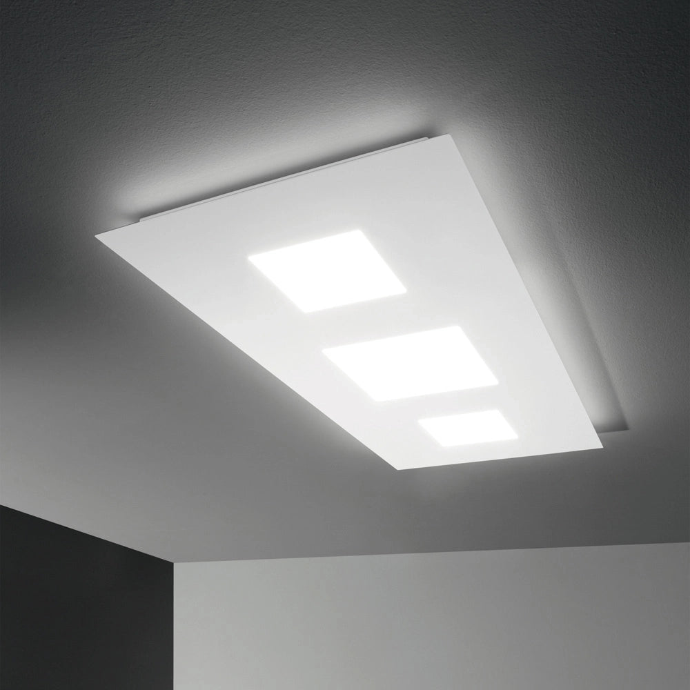 Plafoniera Moderna Relax Alluminio Bianco Led 58W 3000K Luce Calda