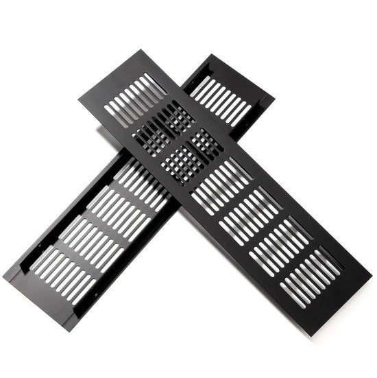 Ventilatore a Vento in Alluminio - 30 x 8 cm - Resistente alla Corrosione - Ventilazione - Installazione Facile - 63 Fori di Ventilazione - Griglia di Ventilazione