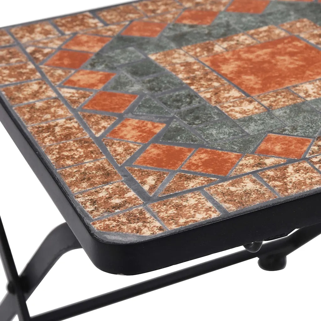 Sedie da Bistr¨° con Mosaico 2 pz | Sedie da Esterno Arancio/Grigio