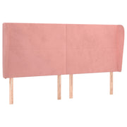 Testiera | Testata ad Orecchio Rosa 203x23x118/128 cm in Velluto