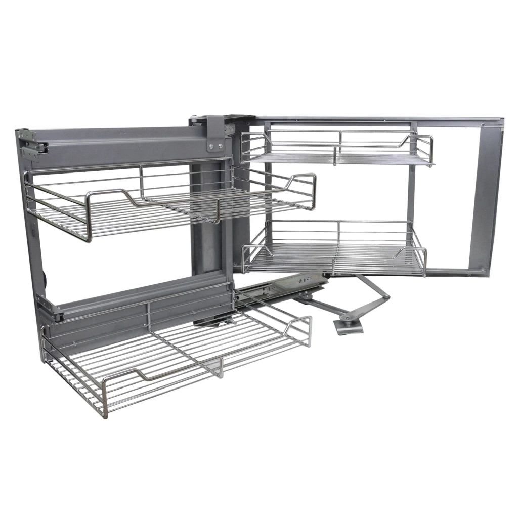 4 Cestelli in Acciaio Inox per Mobile ad Angolo Cieco 90-100cm Mano Sinistra