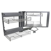 4 Cestelli in Acciaio Inox per Mobile ad Angolo Cieco 90-100cm Mano Sinistra