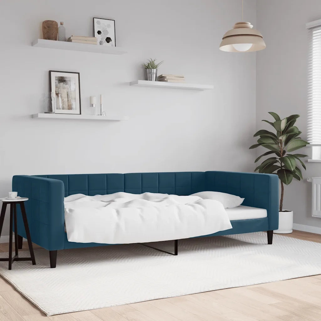 Letto da Giorno Blu 100x200 cm in Velluto 354014