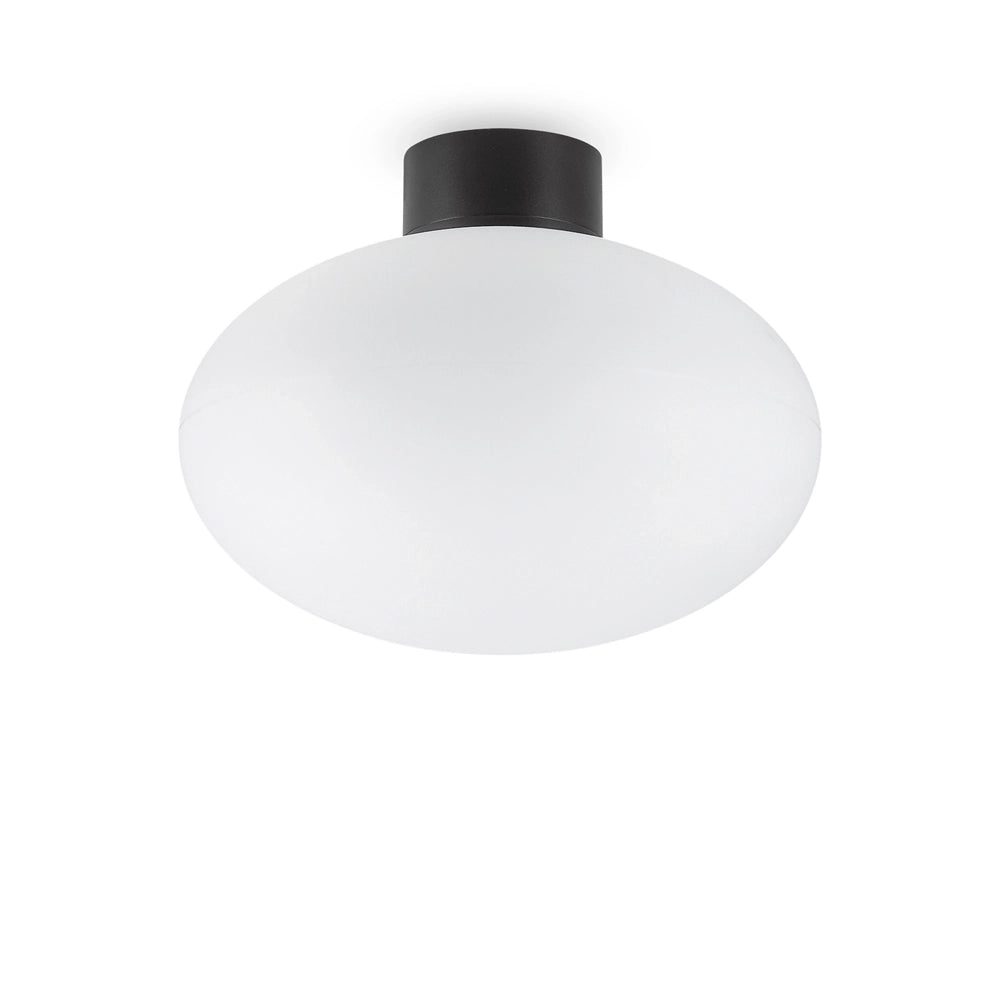 Plafoniera Moderna Clio Alluminio Nero 1 Luce E27