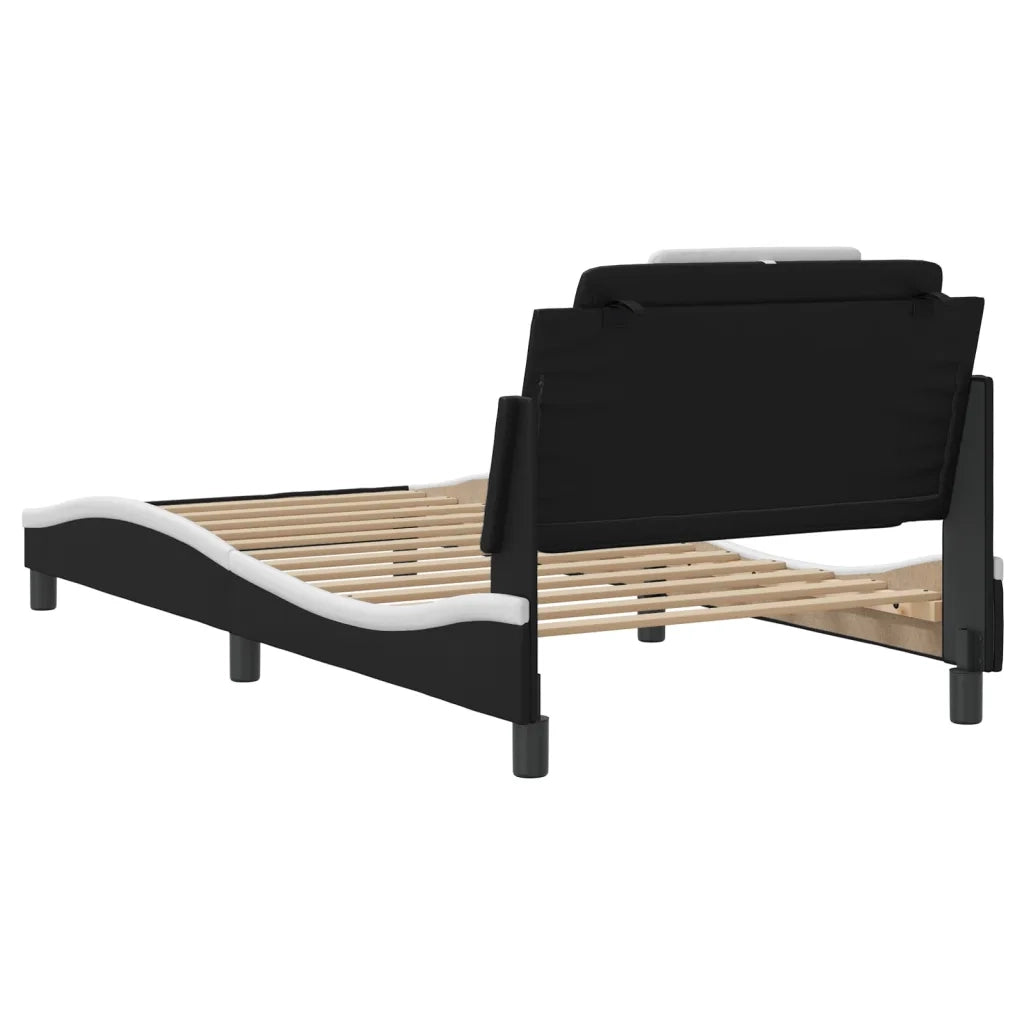 Giroletto Viana con LED senza Materasso Nero e Bianco 100x200 cm 3214006