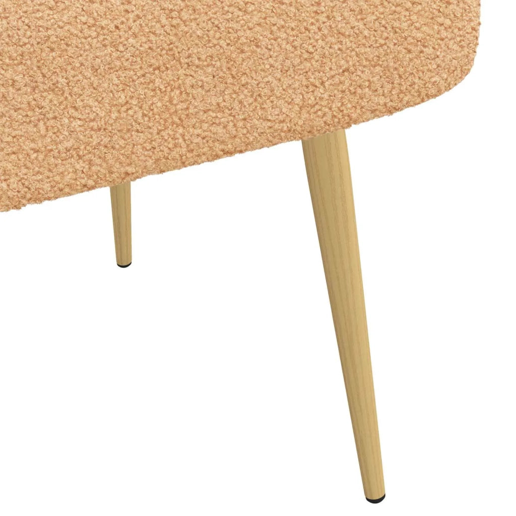 Panchina imbottita con schienale Beige 110 x 60 x 76 cm Bouclé