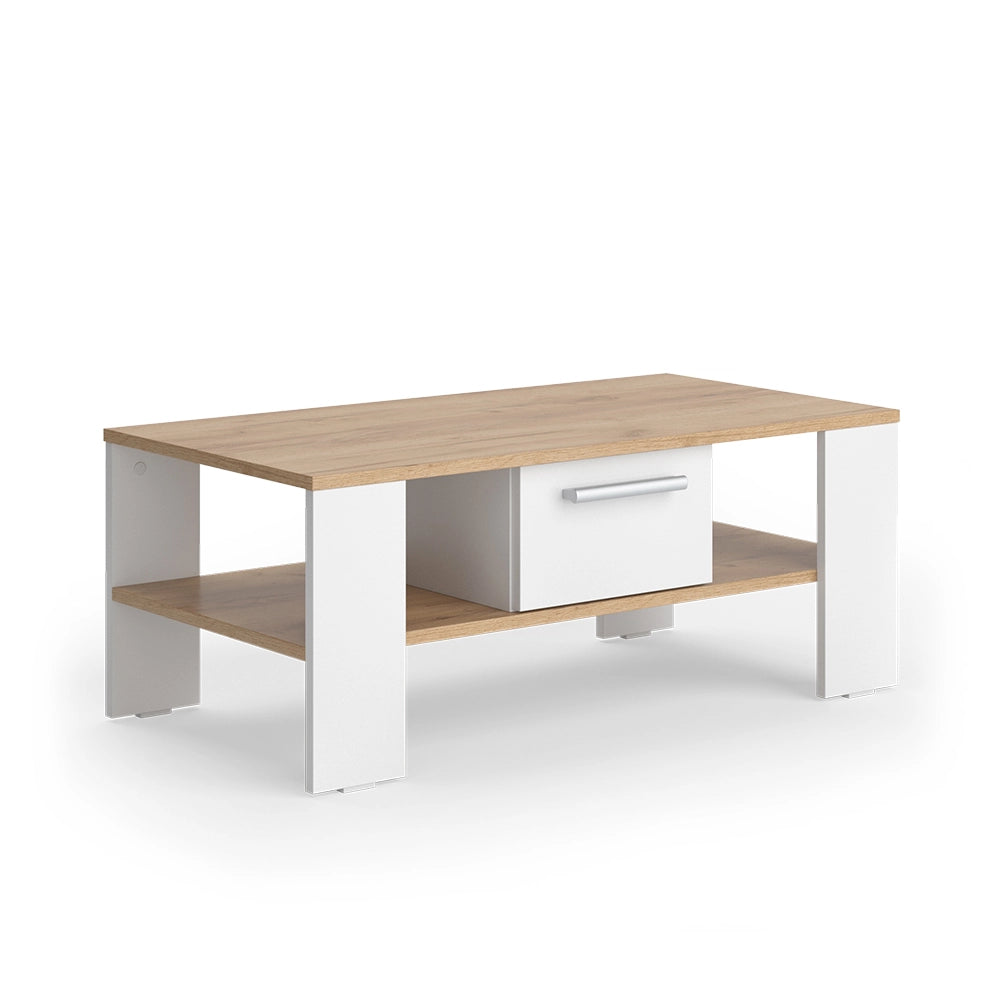 Vicco Tavolino Quercia dorata/bianco 89.8 x 46.4 cm con cassetto
