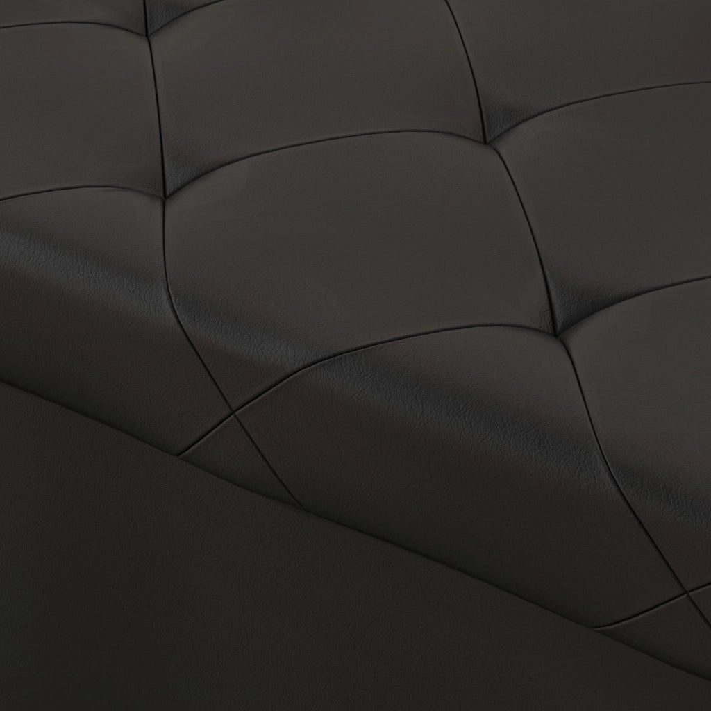 Panca Contenitore Pieghevole 84L 76x38x38 cm in Finta Pelle Nero