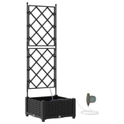 Fioriere | Cassetta per fiori | Vaso da giardino Nero 40 x 40 x 126 cm Plastica