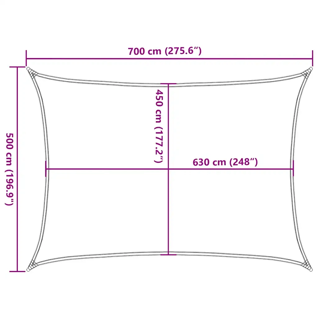 Vela Parasole 160 g/m² Rettangolare Blu 5x7 m in HDPE 311522