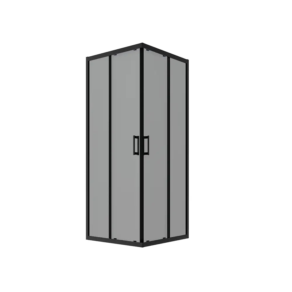 Box doccia 70x90 cm angolare doppio scorrevole profili neri vetro fumé h190 | Java