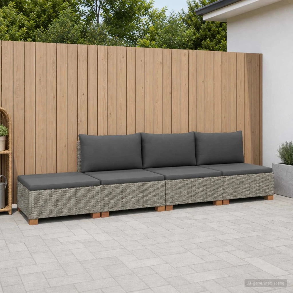 4 pz Set Lounge in Rattan con Cuscini GENDT Rattan naturale 3429875