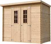 TIMBELA M310C+M310G Casetta da Giardino in Legno per Esterni CON PAVIMENTO TRATTATO 239x144xA200 cm/2.6m2