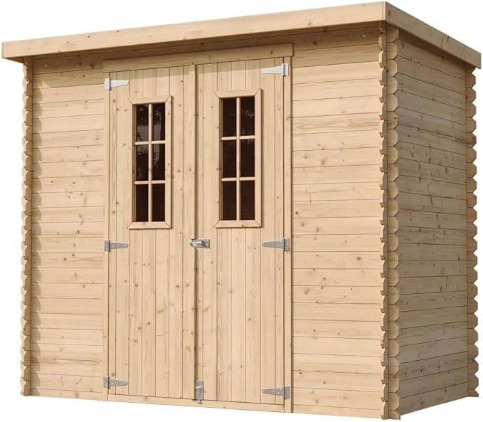 TIMBELA M310C+M310G Casetta da Giardino in Legno per Esterni CON PAVIMENTO TRATTATO 239x144xA200 cm/2.6m2