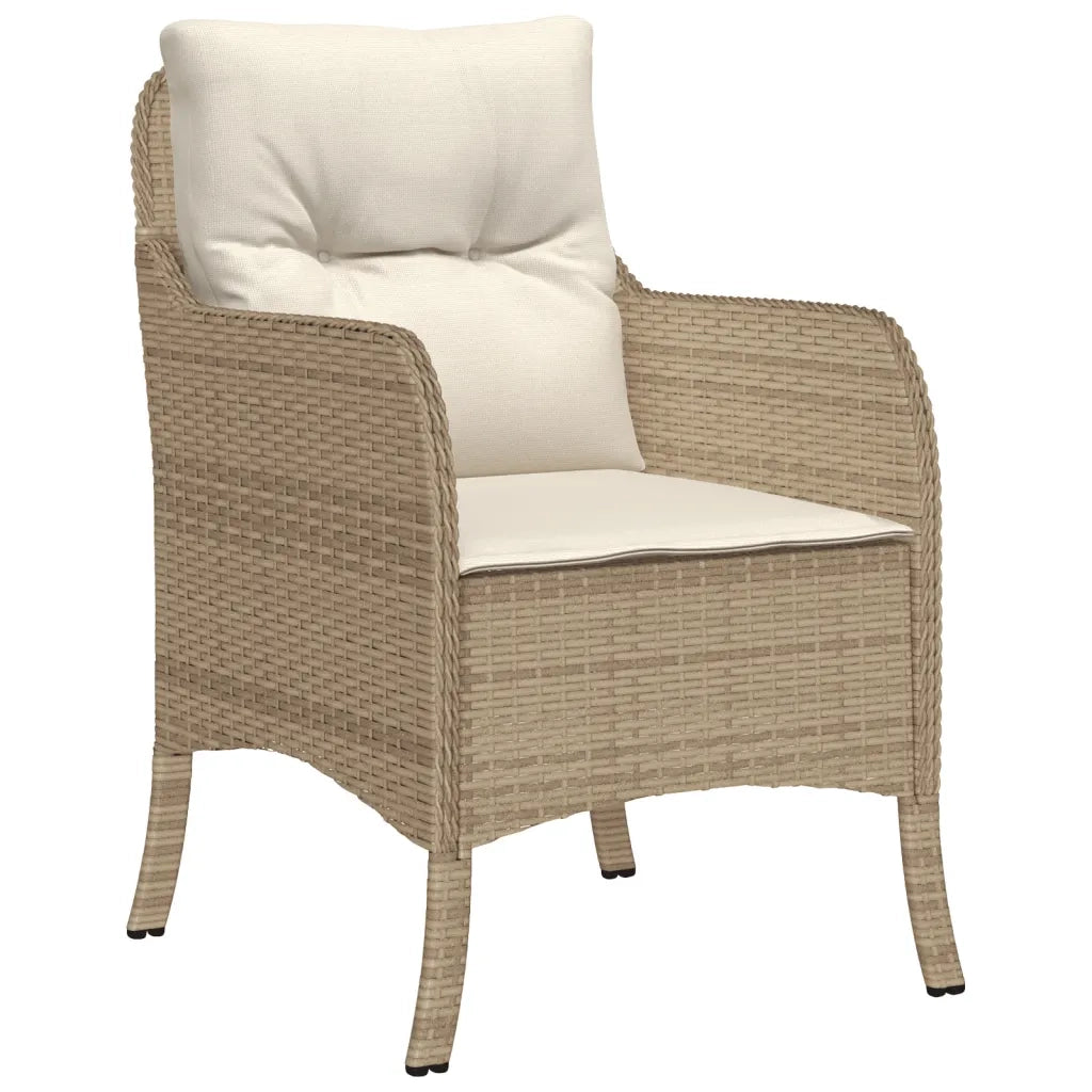 Set da Pranzo da Giardino 5 pz con Cuscini Beige in Polyrattan 3211971