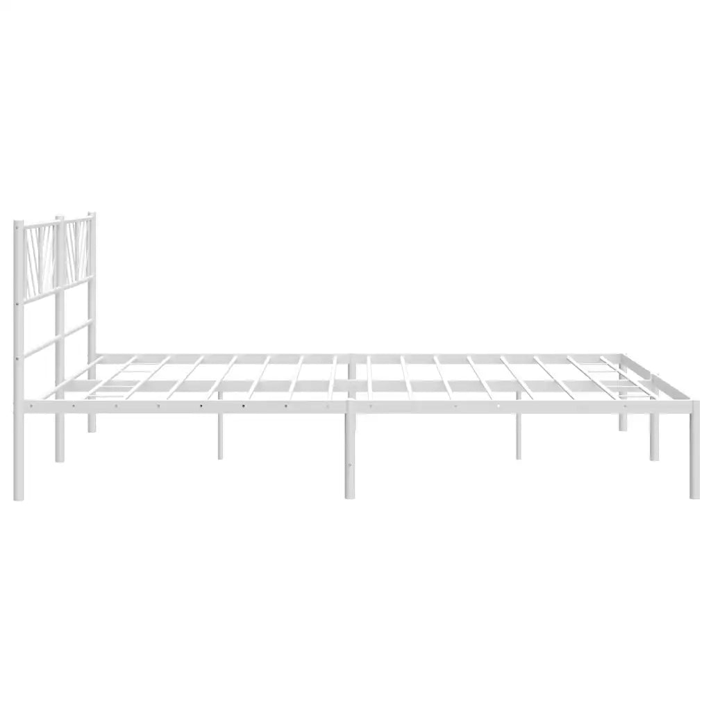 Giroletto con Testiera-Struttura Letto con testiera Metallo Bianco 193x203 cm 993293