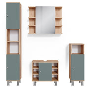 Vicco Set mobili bagno Verde 4 parti