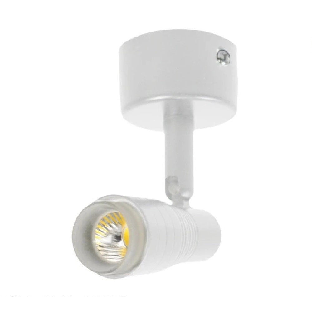 Trade Shop - Faretto Applique Led Orientabile 3w A Soffitto Parete Vari Toni Luce Bianco F07b -