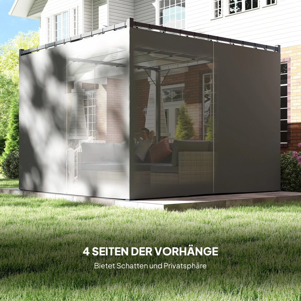 Pergola 3x3 m con tetto scorrevole ¨C zephmum ¨C Grigio chiaro