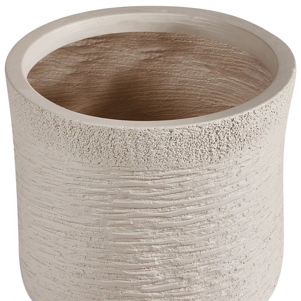 Vaso per piante in argilla beige 26 x 26 x 25 cm per interni ed esterni resistente alle intemperie