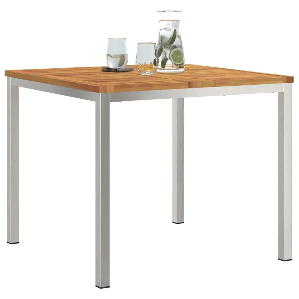 Tavolino da Giardino | Tavolo da Pranzo Marrone 90 x 90 x 75 cm Legno di Acacia Massello