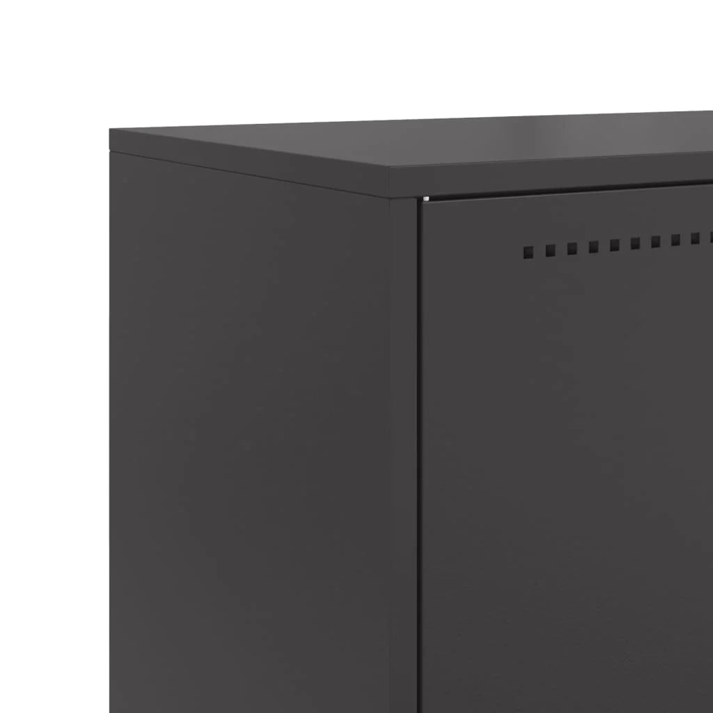 Credenza cassettiera mobile contenitore organizer cucina soggiorno salotto alto 685 x 385 x 1235 cm acciaio nero 02_0034958