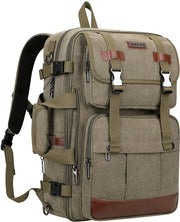 Borsa da Viaggio in Canapa per Uomo Grande, Scalabile, Hand Luggage, Daypack per Laptop da 17 Pollici (A6617-3 Verde Militare)