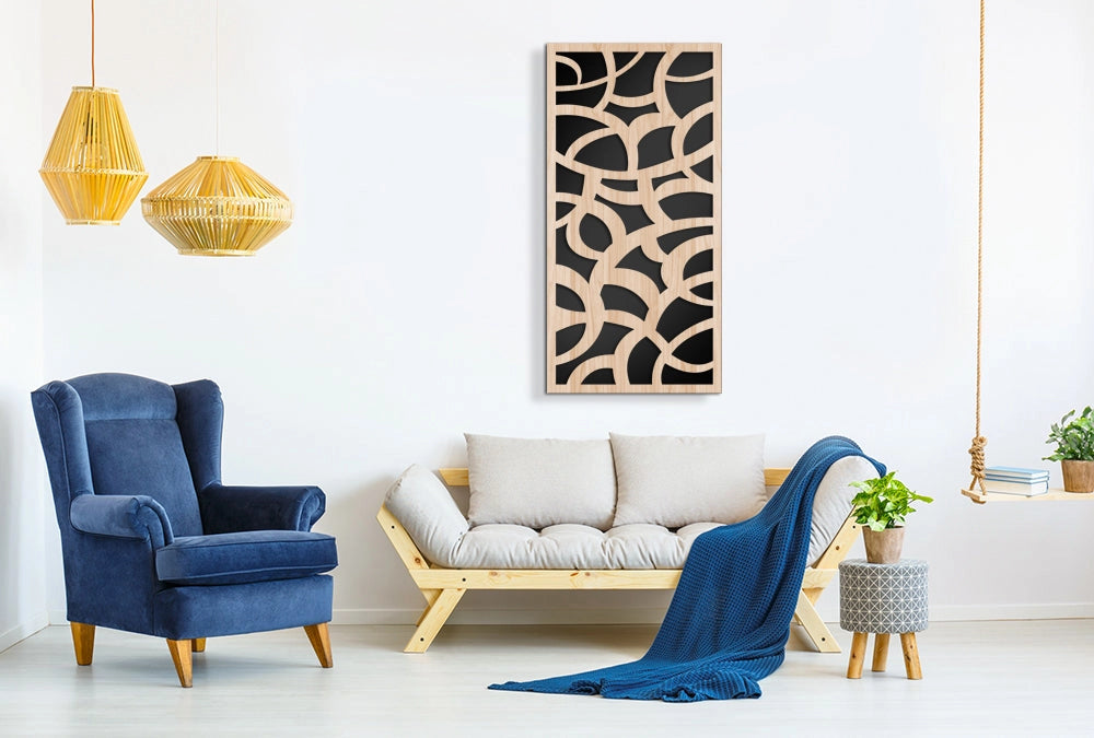 ROOTS - Quadro arredo LASERCUT composito Legno e PVC Misura: 70x140 cm