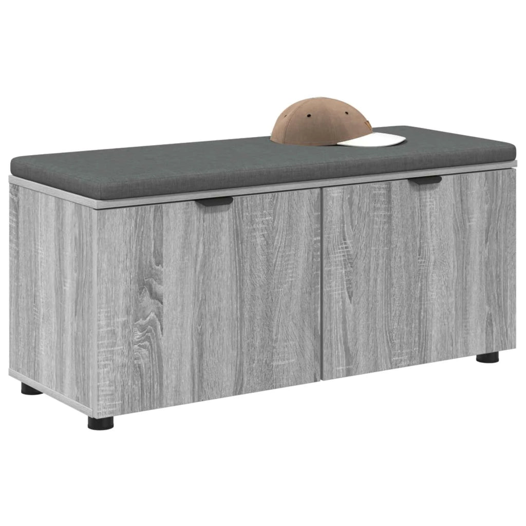 Panca per ingresso con cuscino Sonoma grigia 100 x 38 x 46 cm 891493