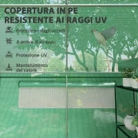 Serra a Tunnel con 3 Porte Avvolgibili e 6 Finestrelle, in Acciaio Zincato e PE, 6x3x2 m, Verde