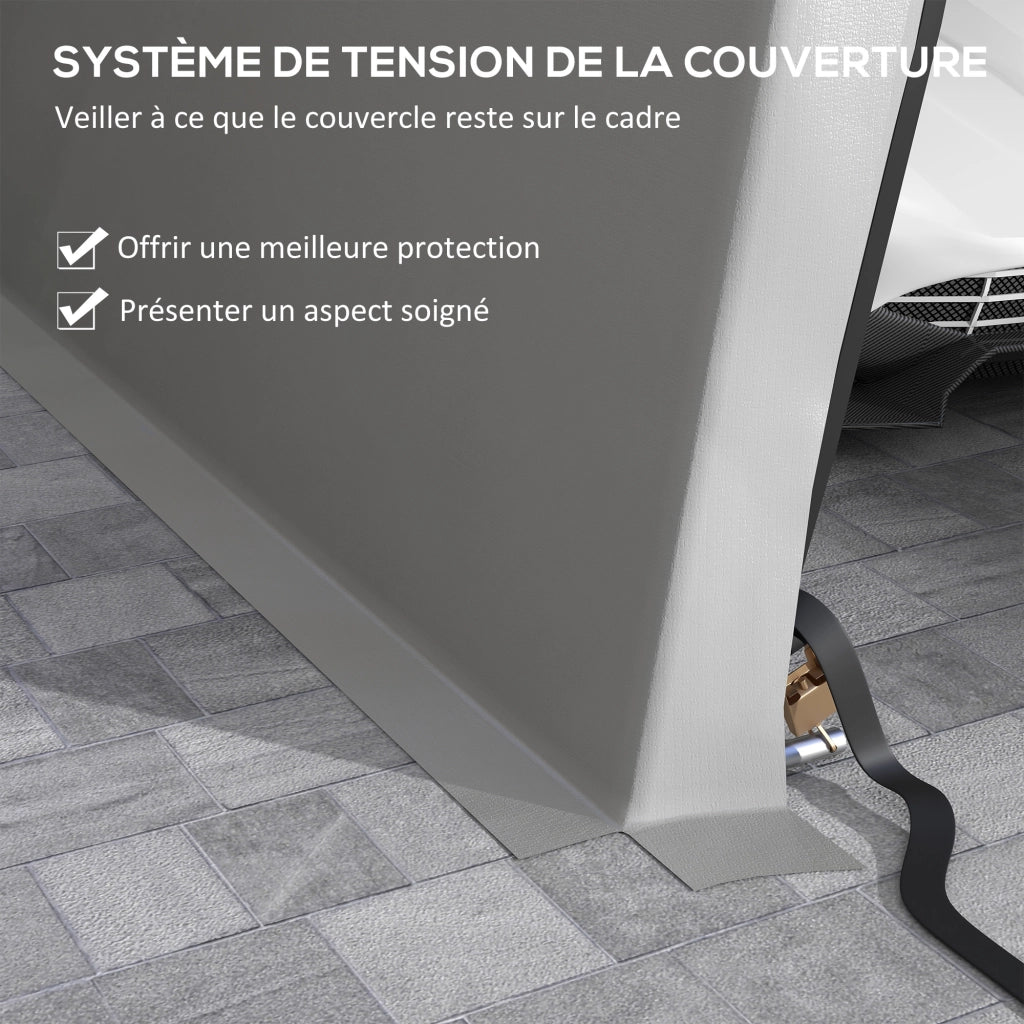 Tenda Garage Carport - Xylo - 6,2x3,3x2,4m Acciaio Galvanizzato PE Impermeabile Anti-UV