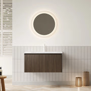 Mobile Bagno con Lavabo Sottolavabo ¨C MINIMAL ¨C Rovere Marrone, Cassetto, Multistrato, 80cm
