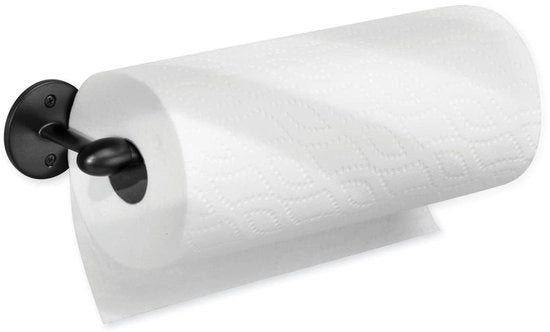 Sostegno per Carta da Cucina - Igiene e Stile - 1 pezzo - Mattoncino Nero - Metallo