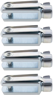 Clevis a V - Set da 4 pezzi - M8 a dritta - a doppio angolo - in acciaio - Durevole e affidabile