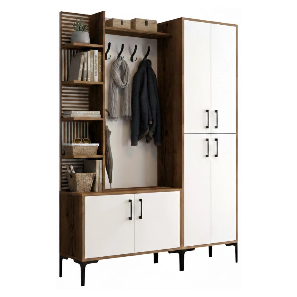 Vivian, Mobile da Ingresso 18 Paia, 150x35x200h cm Marrone Noce