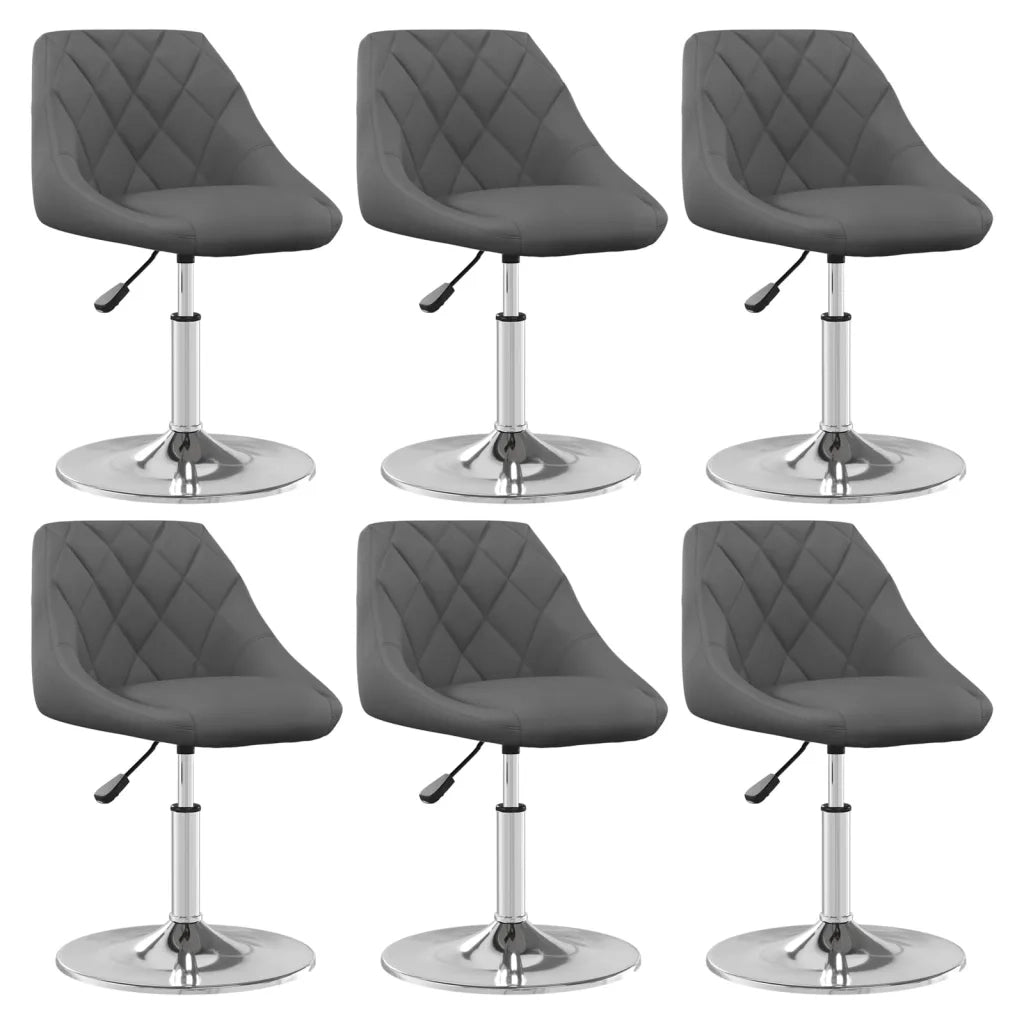 Sedie da Pranzo Girevoli 6 pz Grigio Scuro in Velluto cod mxl 57007
