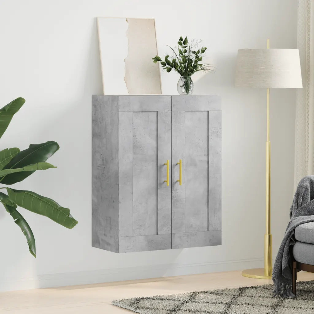 Mobile a Parete Grigio Cemento 69,5x34x90 cm Legno Multistrato 830368