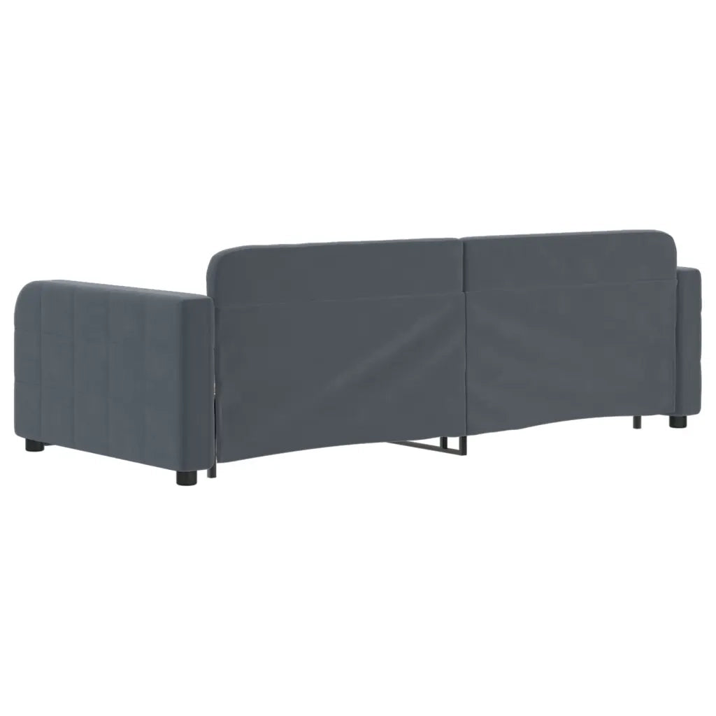 Divano letto | Sof¨¤ letto | Letto singolo Estraibile Grigio Scuro 90x200cm Velluto